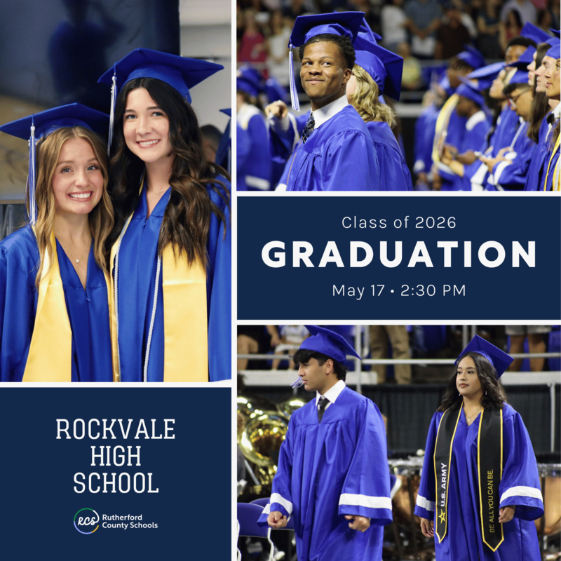 Rockvale High 2025 graduates in caps and gowns