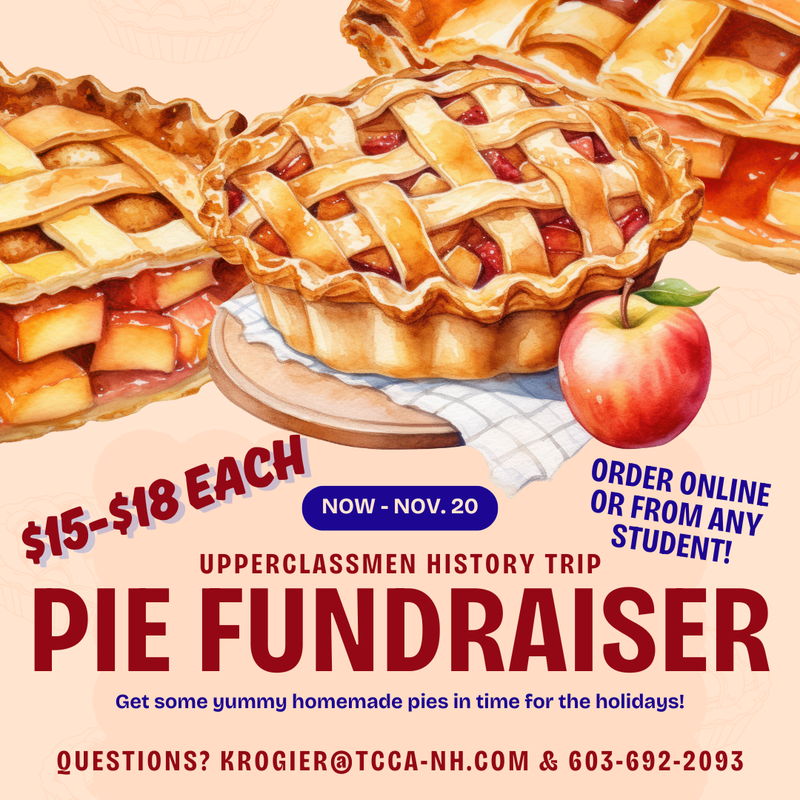 Pie Fundraiser - get your pies in time for the holidays! (November 3rd - November 20th)