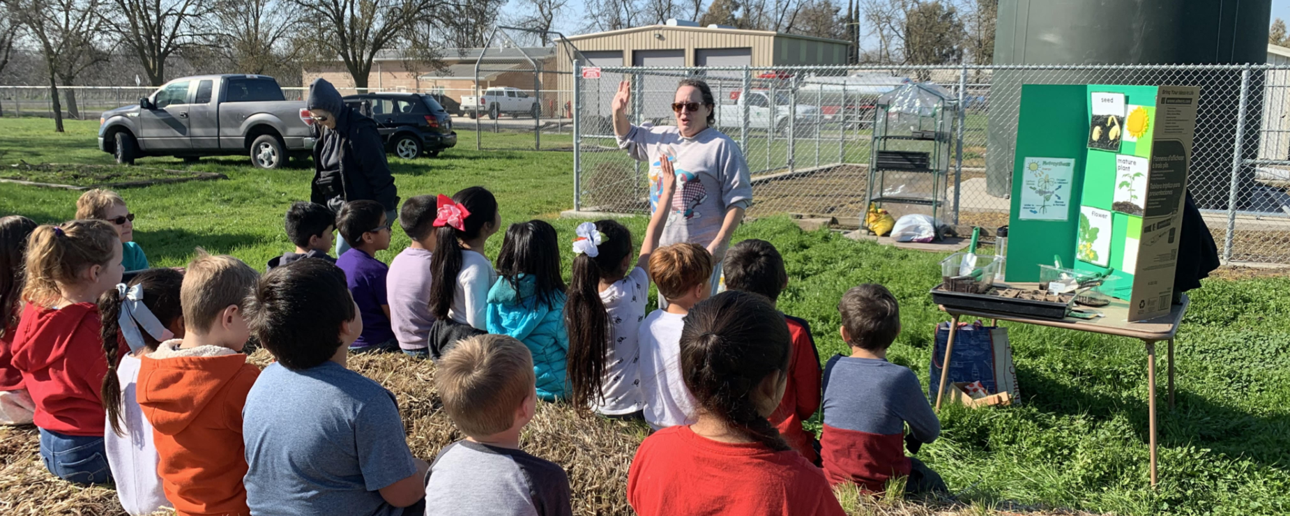 Students learn about gardens.