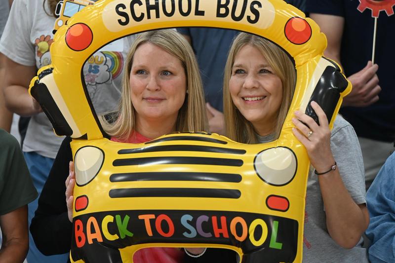 teachers with bus
