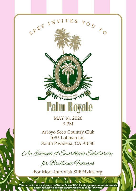 SPEF Annual Parti Gras Fundraiser for all SPUSD schools - May 16