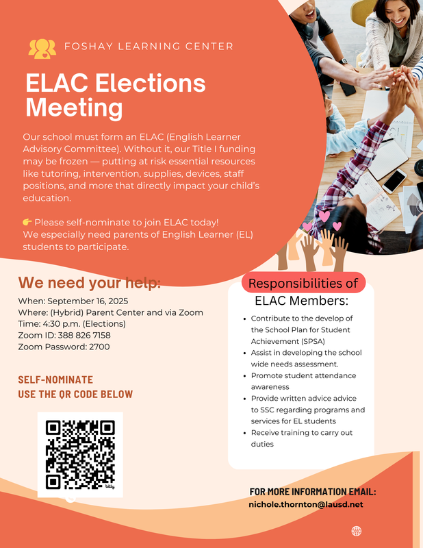 ELAC ELECTIONS MEETING Featured Photo