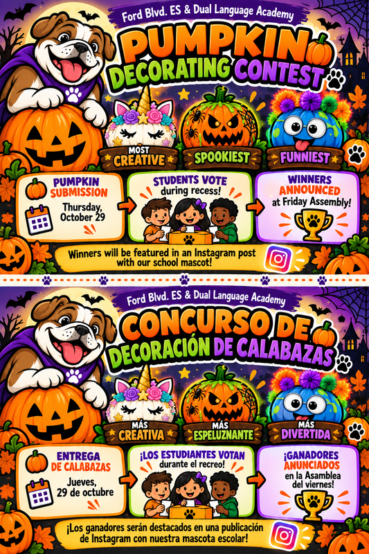 flyer announcing pumpkin decorating contest