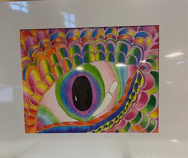 Edythe Heldenbrand, winner of the Middle School Level Festival of Flowers art award