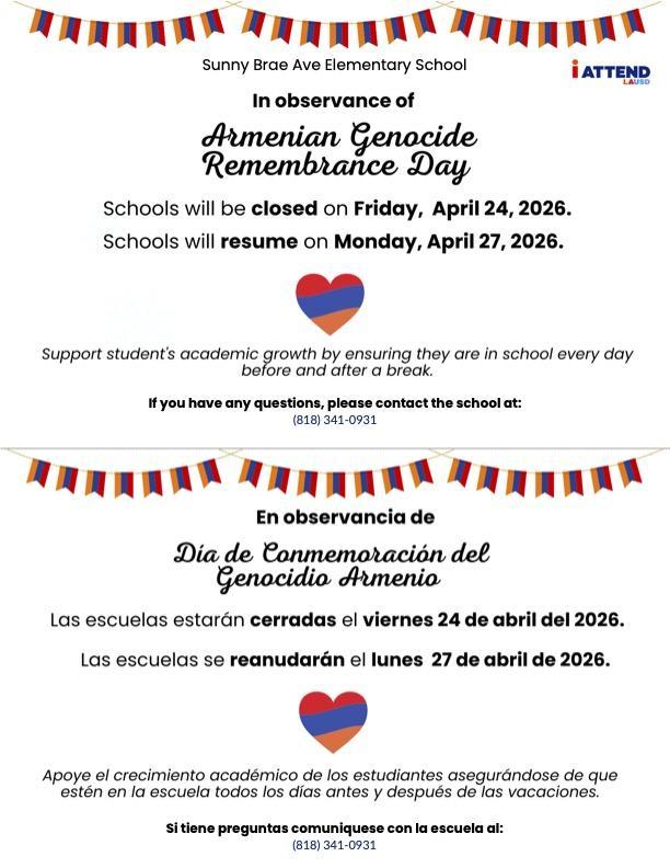 No School Flyer for 4/24/26