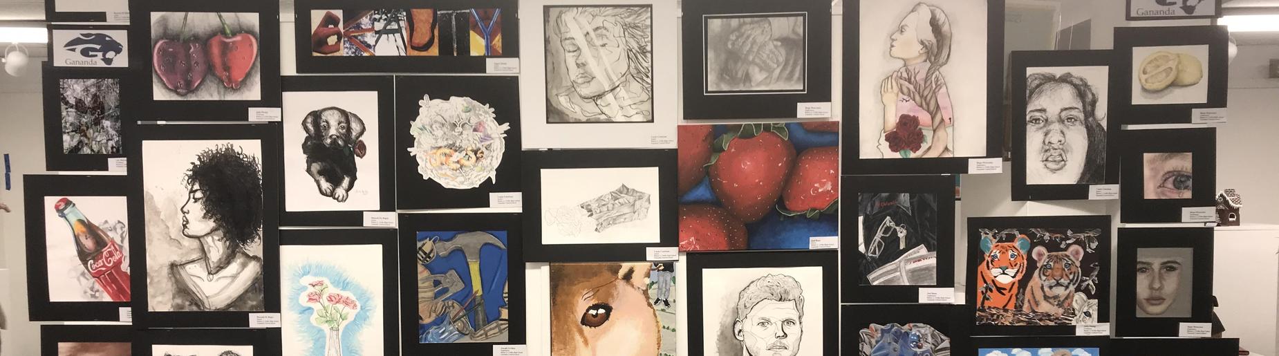 student's artwork on display