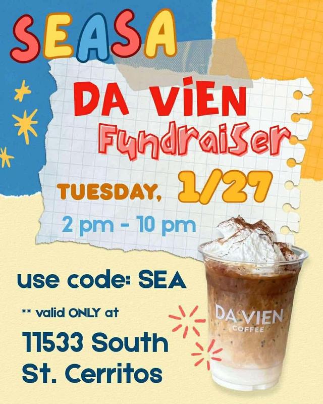 WHS SEASA club fundraiser at Davien Coffee on Jan. 27 from 2 - 10pm