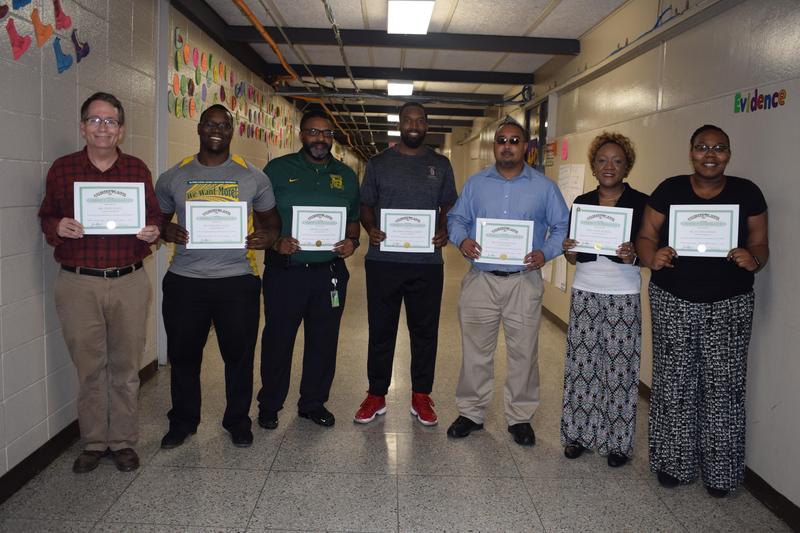 Denman Junior High School recognized practitioners who exemplified excellence during the month of November