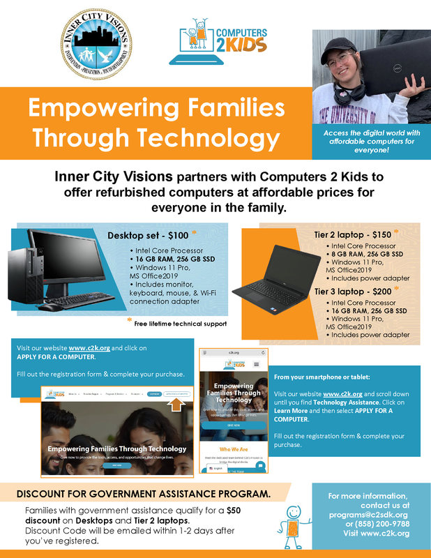 Inner City Visions partners with Computers 2 Kids to offer refurbished computers at affordable prices for everyone Featured Photo