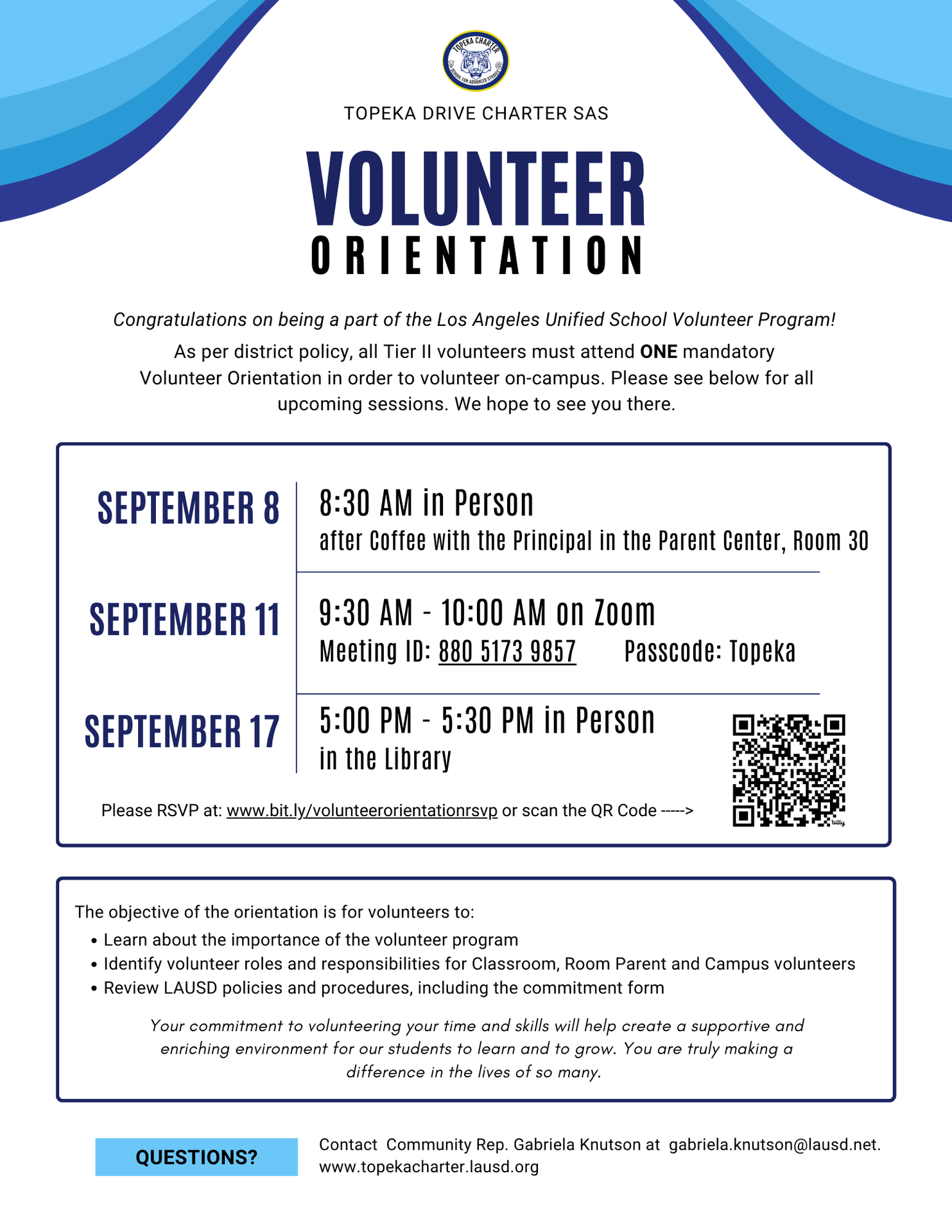 Volunteer Orientation Flyer