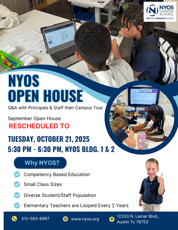 September Open House Rescheduled to October 21, 2025!