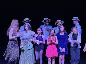 Group of students on stage at Greely's Got Talent