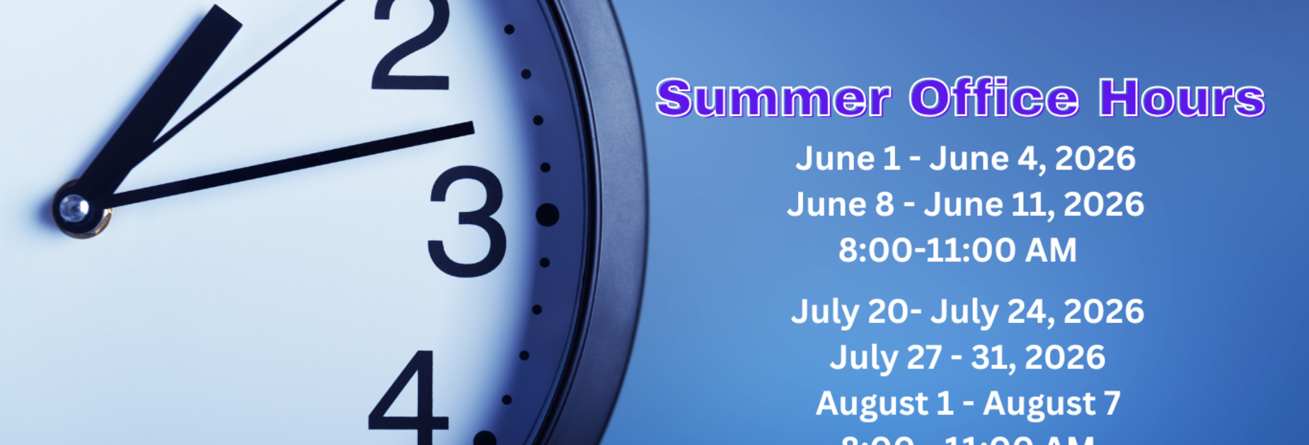 Summer Office Hours