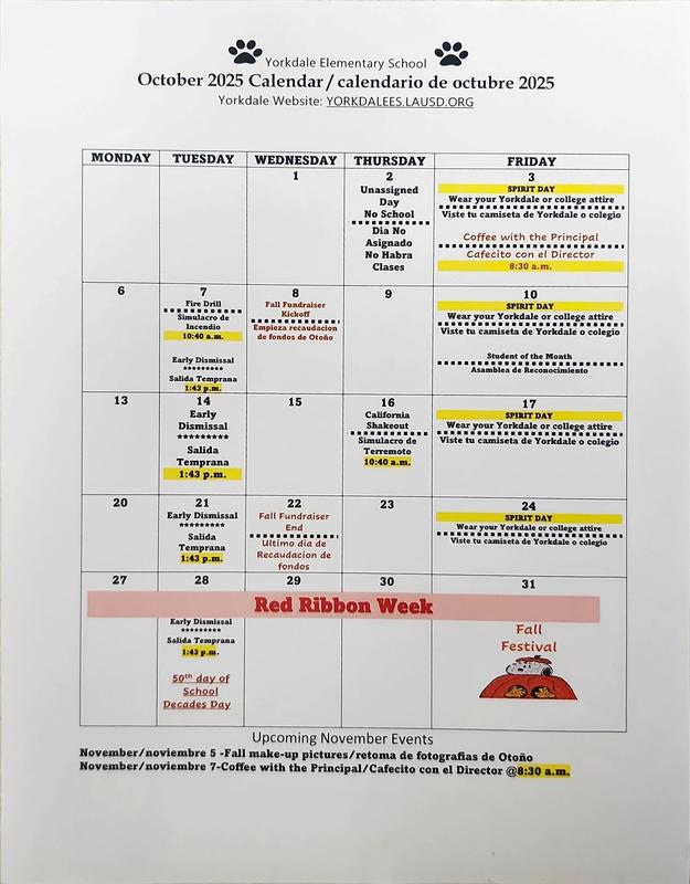 October Calendar