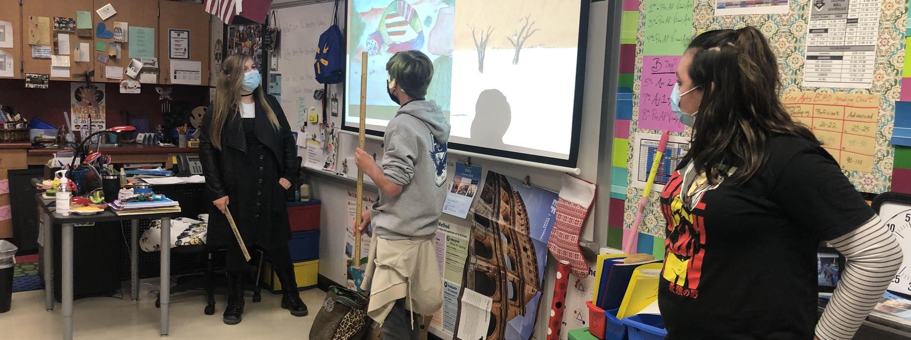 Student presenting in class
