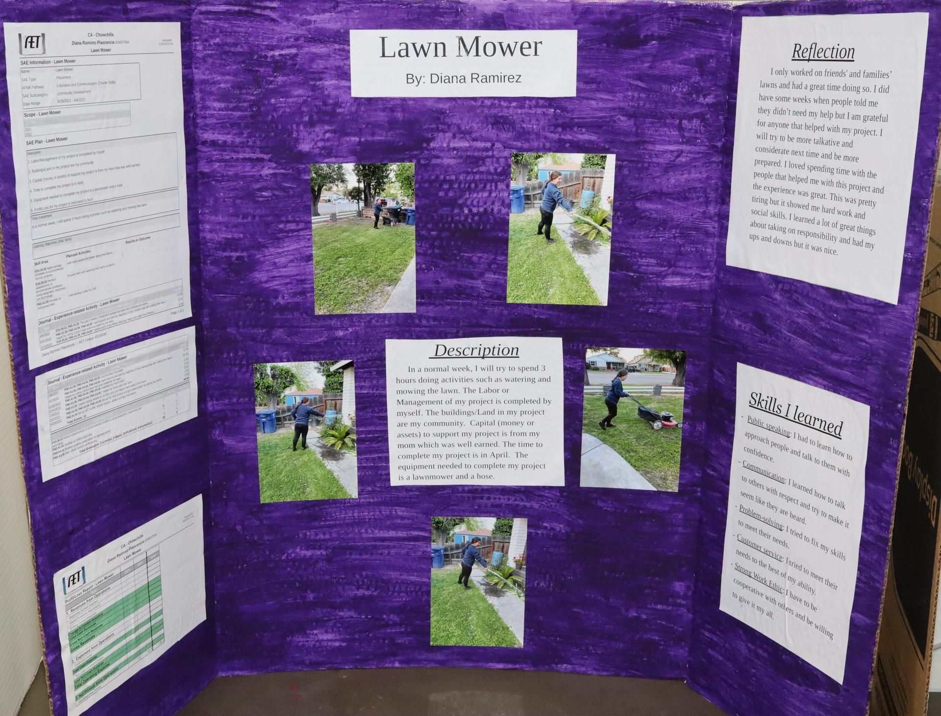 A Supervised Agricultural Experience trifold display