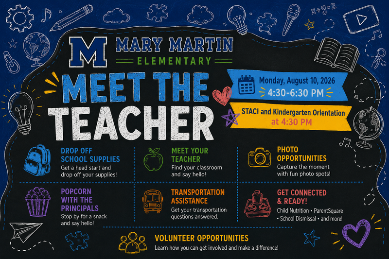 Join us for our Mary Martin Elementary Meet the Teacher- August 10th Featured Photo