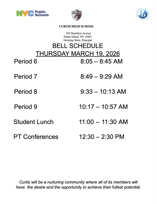 Class Schedule for Afternoon PTC