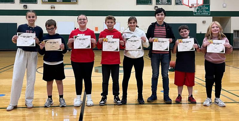 Students recognized for showing respect to others.