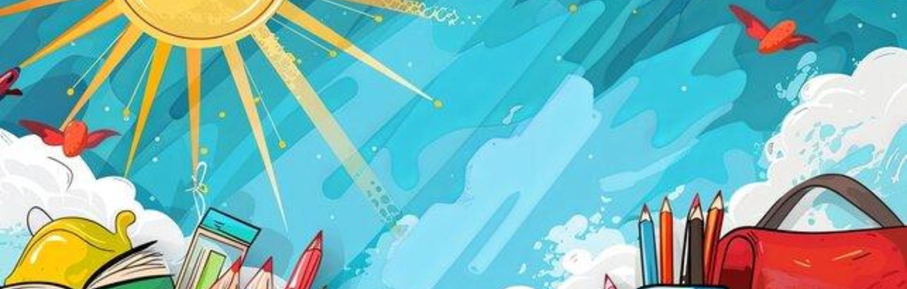 sun and school supplies