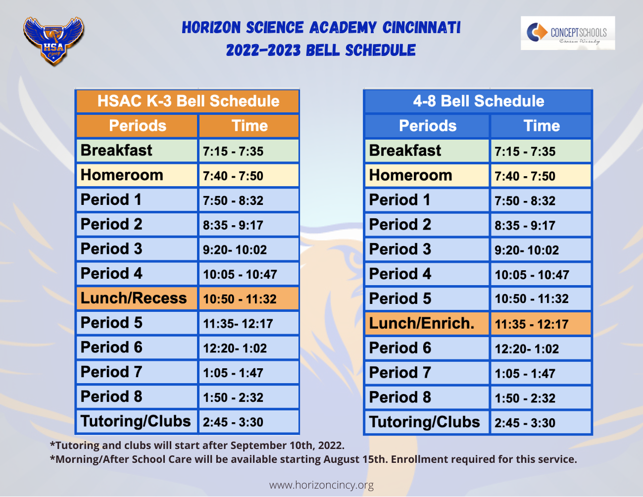 bell schedule 23
