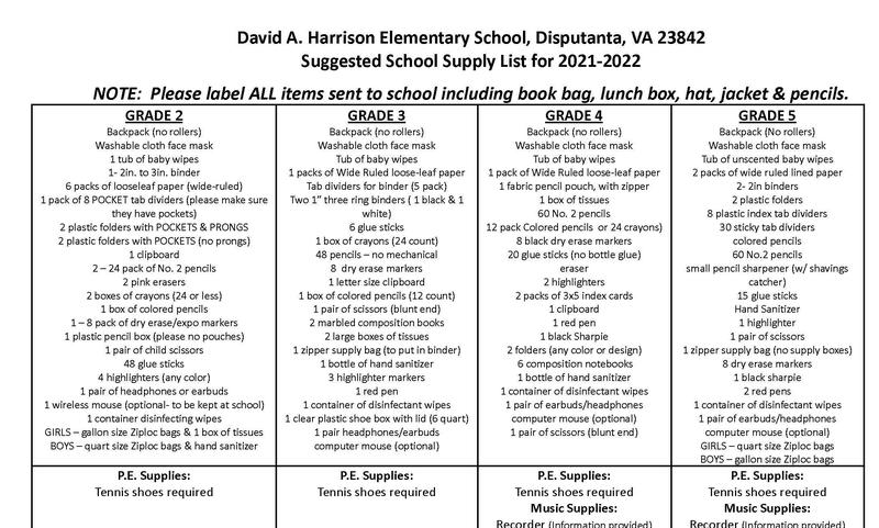 2nd Grade - 5th Grade Supply List and Orientation Schedule Featured Photo