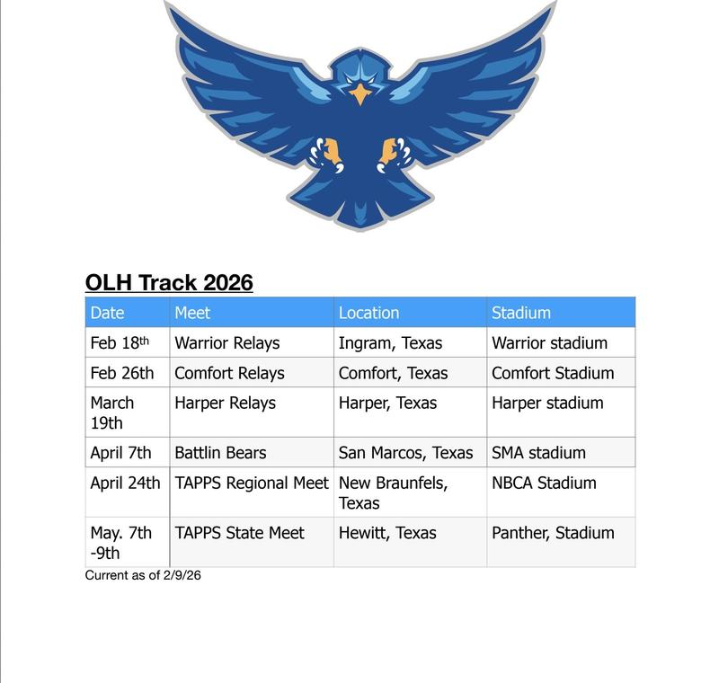 2026 Track Schedule Featured Photo