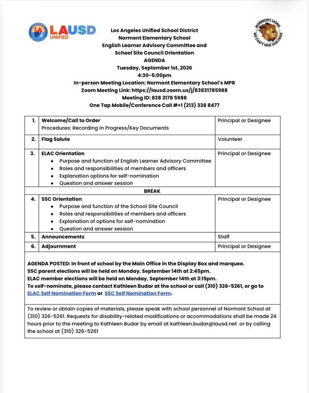 SSC & ELAC Information