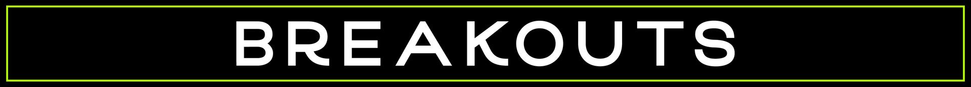 Page divider with Breakouts text on black background