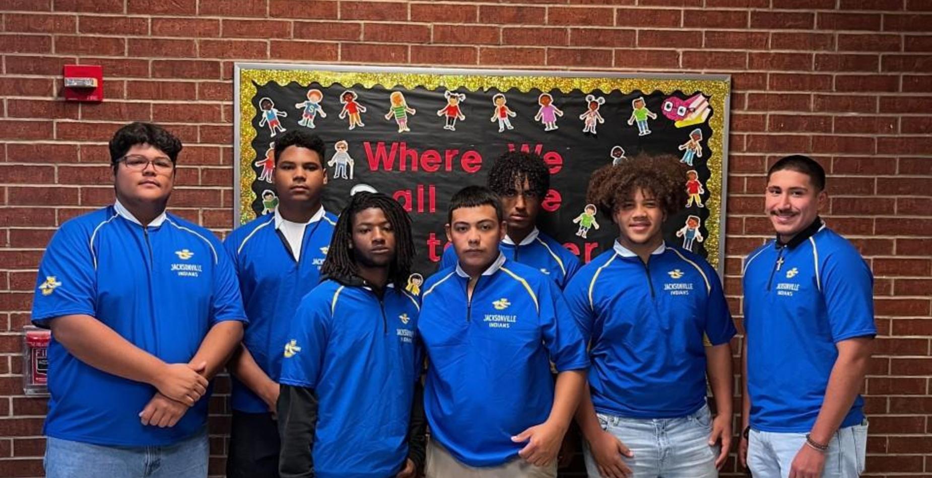 Football players visit Nichols