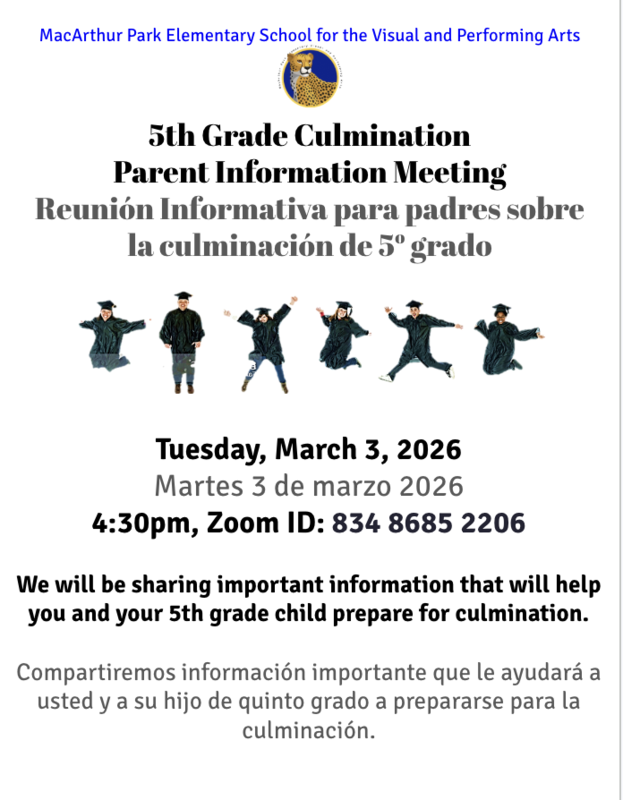 5th Grade Meeting Flyer