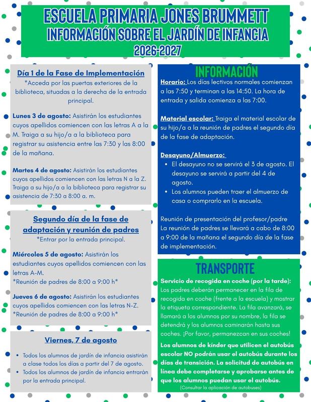 Kindergarten Phase-In Information 2026-2027 *Spanish