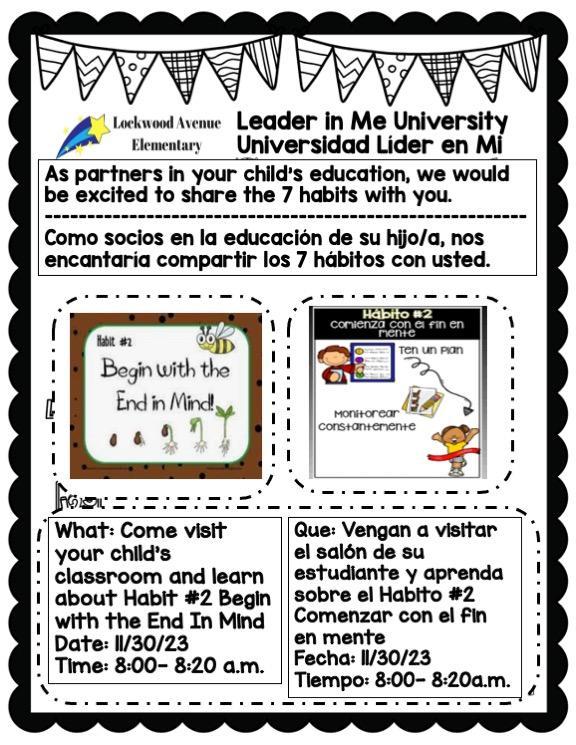 Leader in Me University Lockwood Avenue Elementary