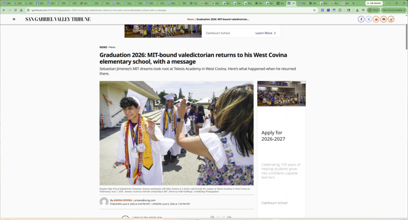 Tribune Story on Nobles Returning to Telesis