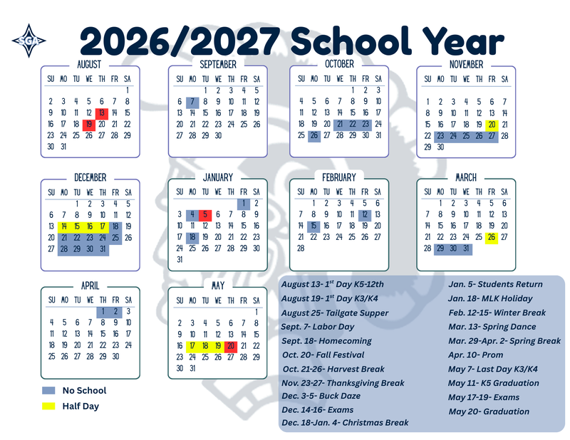 2026-2027 School Calendar Featured Photo