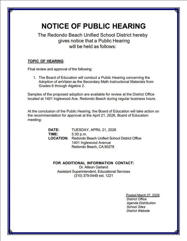Notice of Public hearing