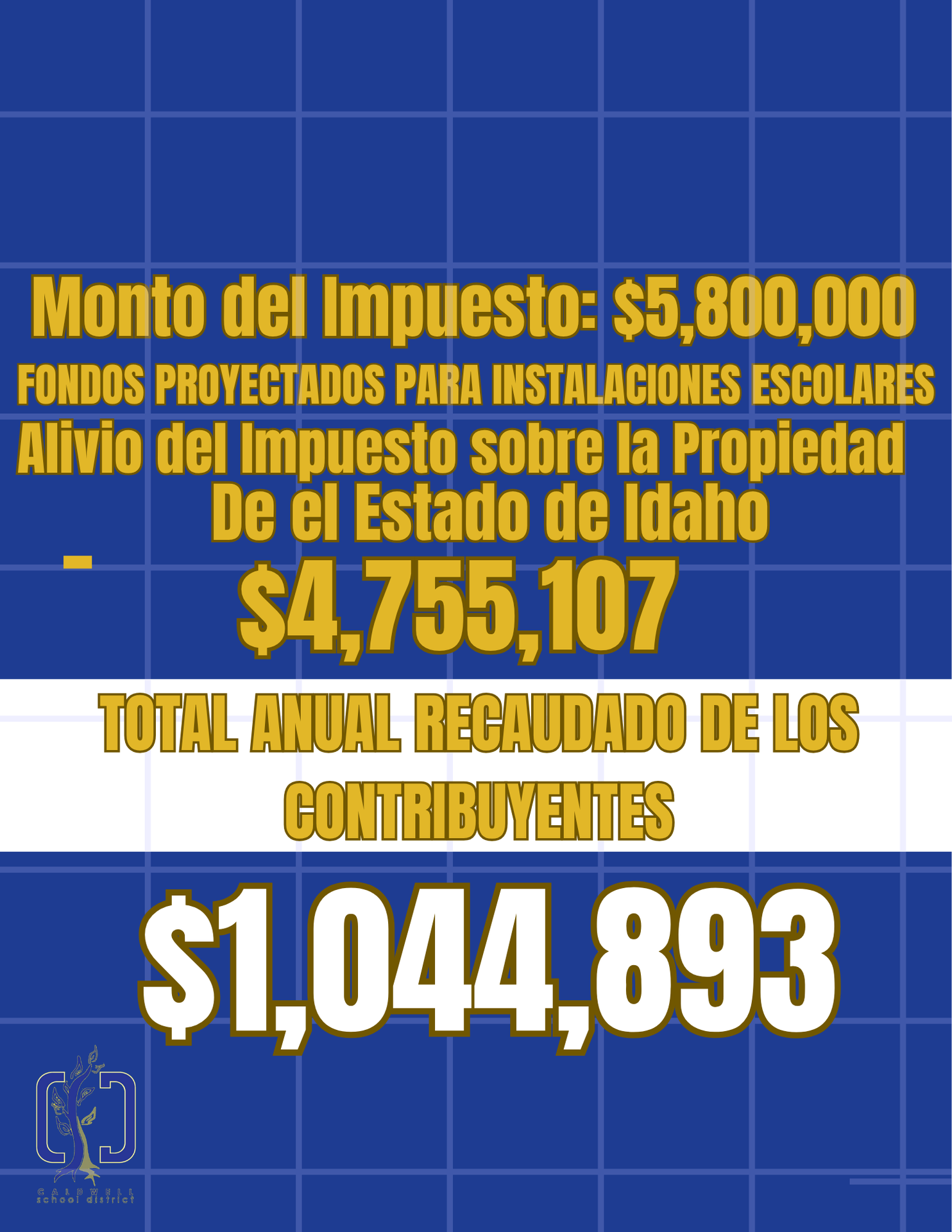The cost banner in Spanish 