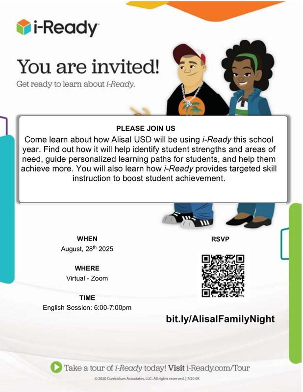 Flier with meeting information in English