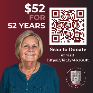 QR code and website url for making donation