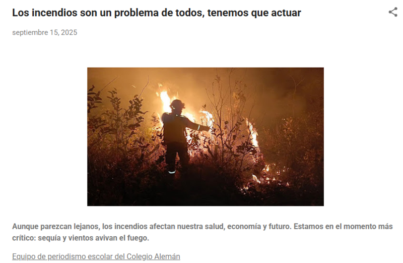 El Reportero del Colegio Alemán: Los incendios