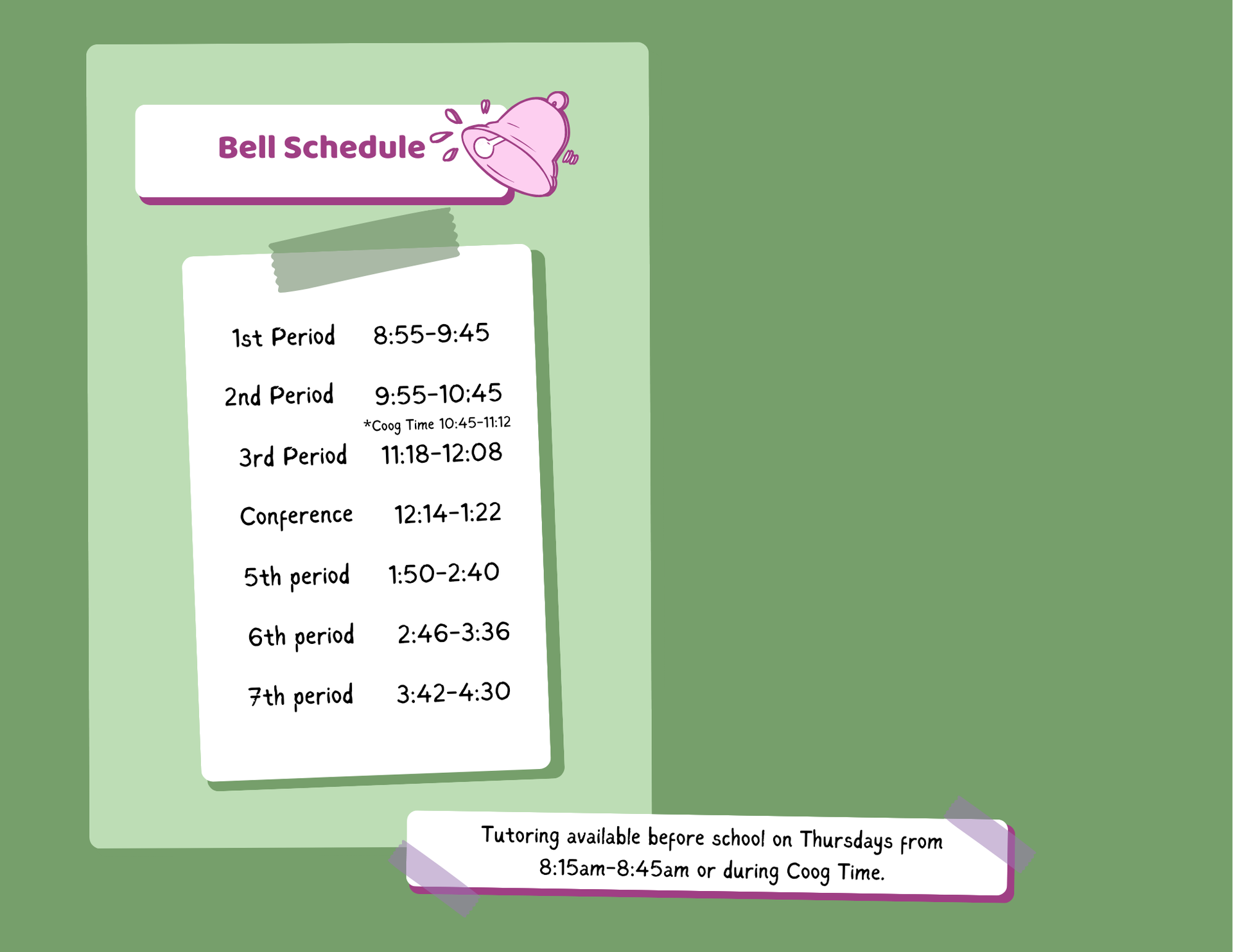 Balderas' Bell Schedule