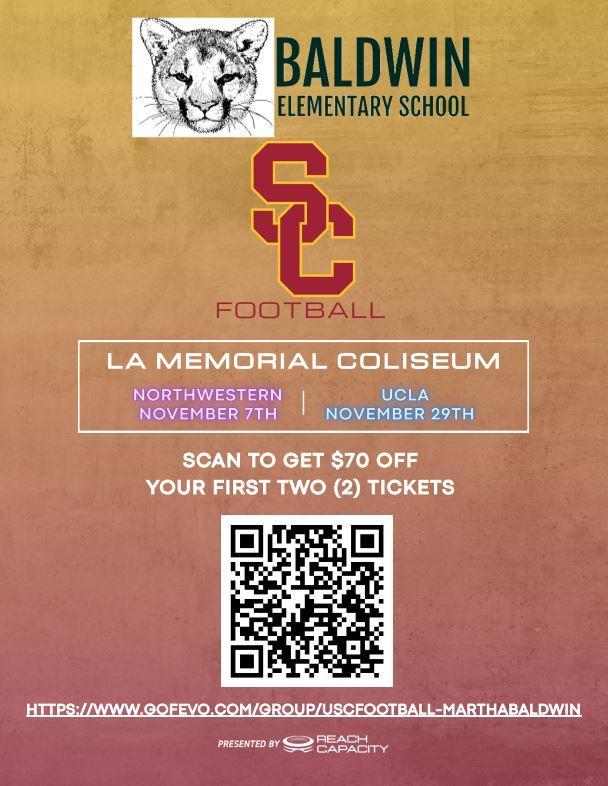 Buy USC tickets and help Baldwin!