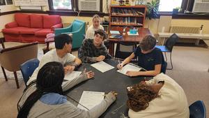 Tutor's class in the library