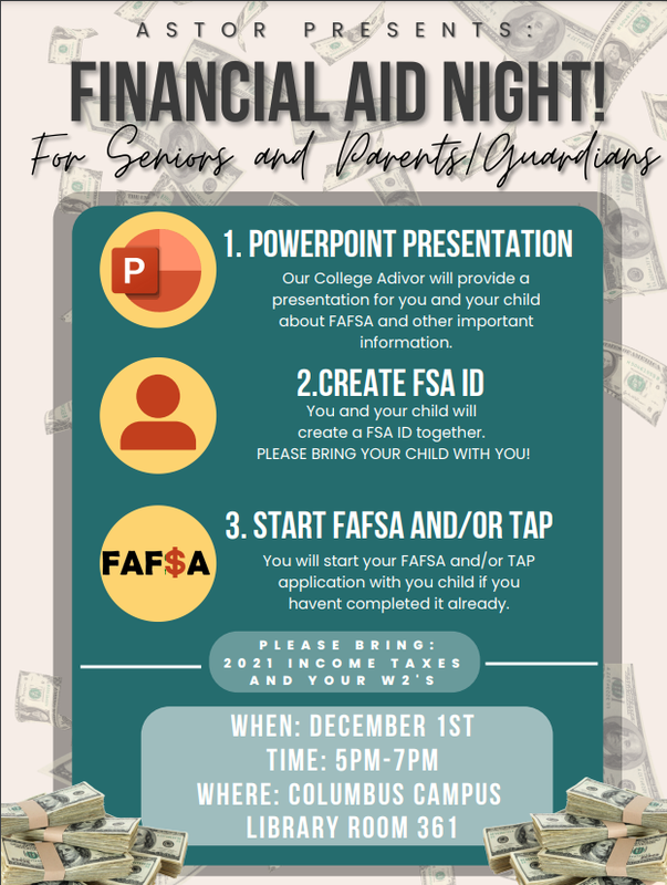 FASFA Night For Parent Guardians Of 2023 Seniors Astor Collegiate