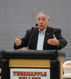 Bruce Rendon, TK Alumni Class of 1969, is the guest speaker for the Veterans Day Assembly.