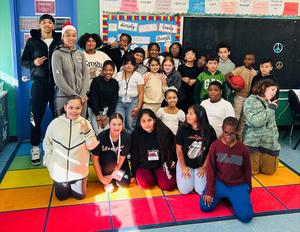 Group photo of elementary and high school students