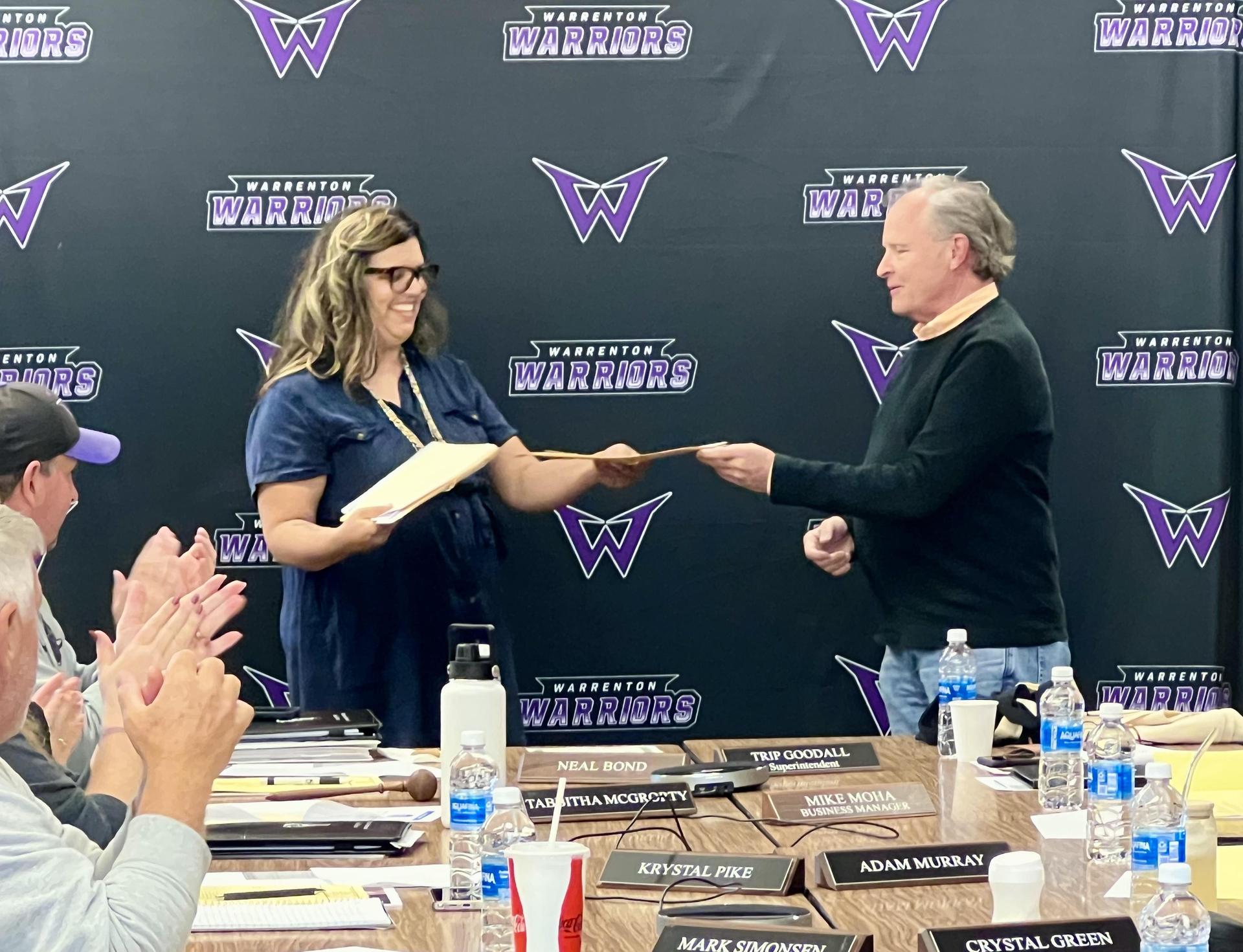 September WARRIOR Award Recepient