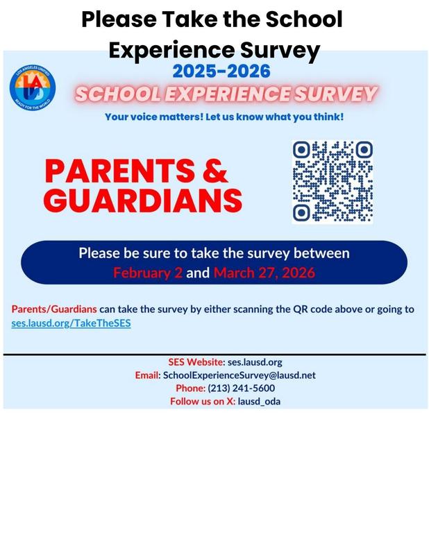 Please Take the School  Experience Survey