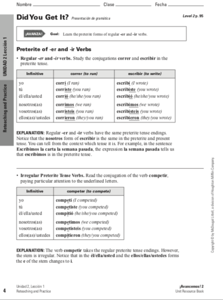 Past Tense of -er and -ir verbs.png