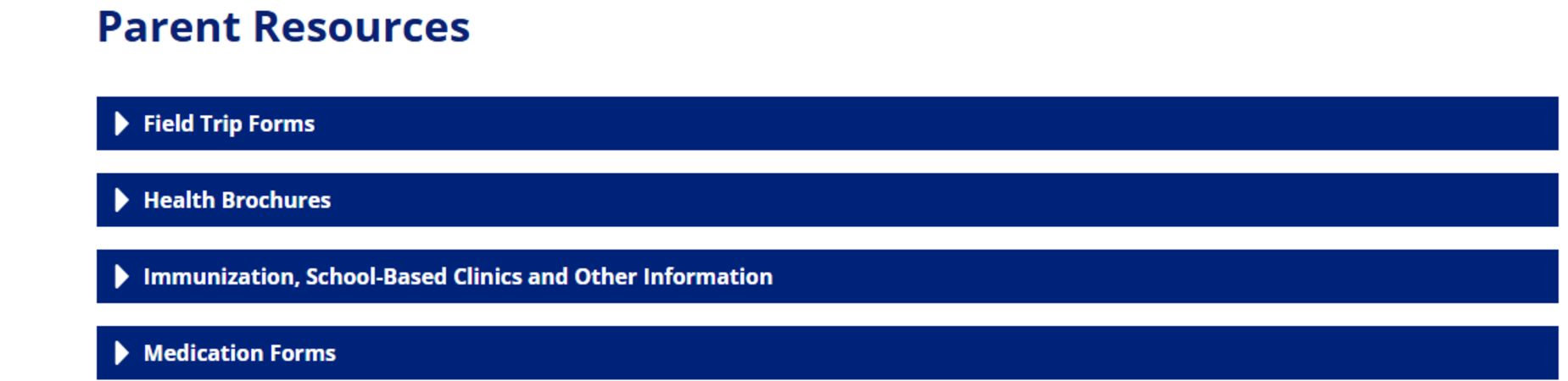 Parent resources page and hyperlink